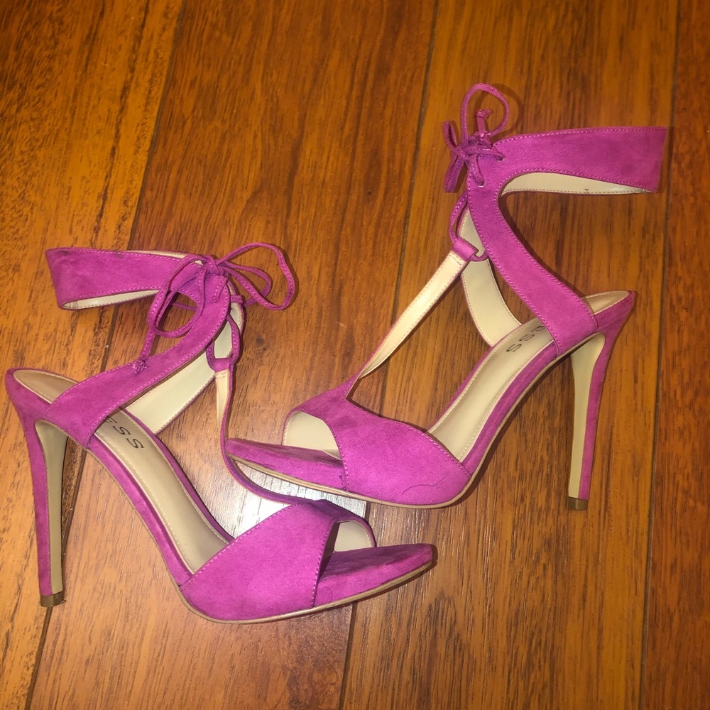 Guess Hot Pink Suede Sandals